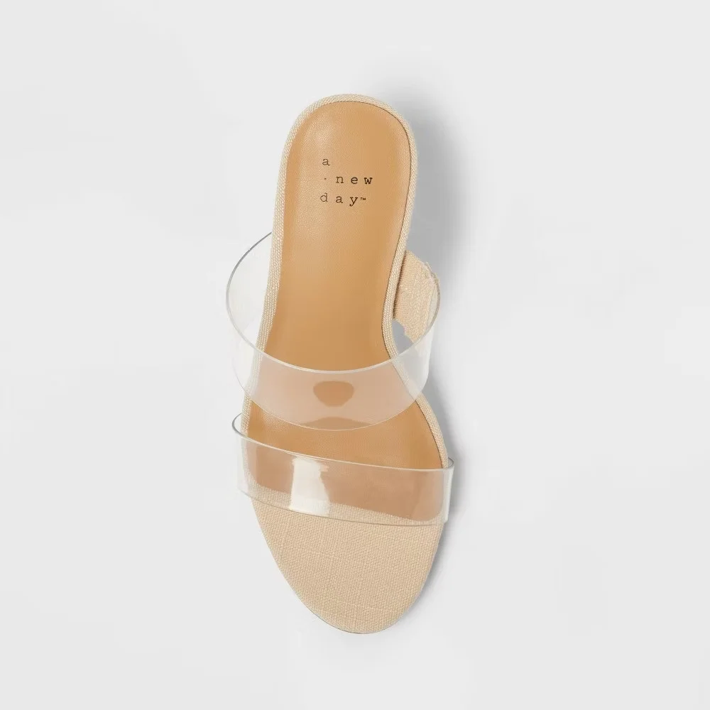 A New Day Women's Transparent and Beige Sandals - Picture 1 of 3